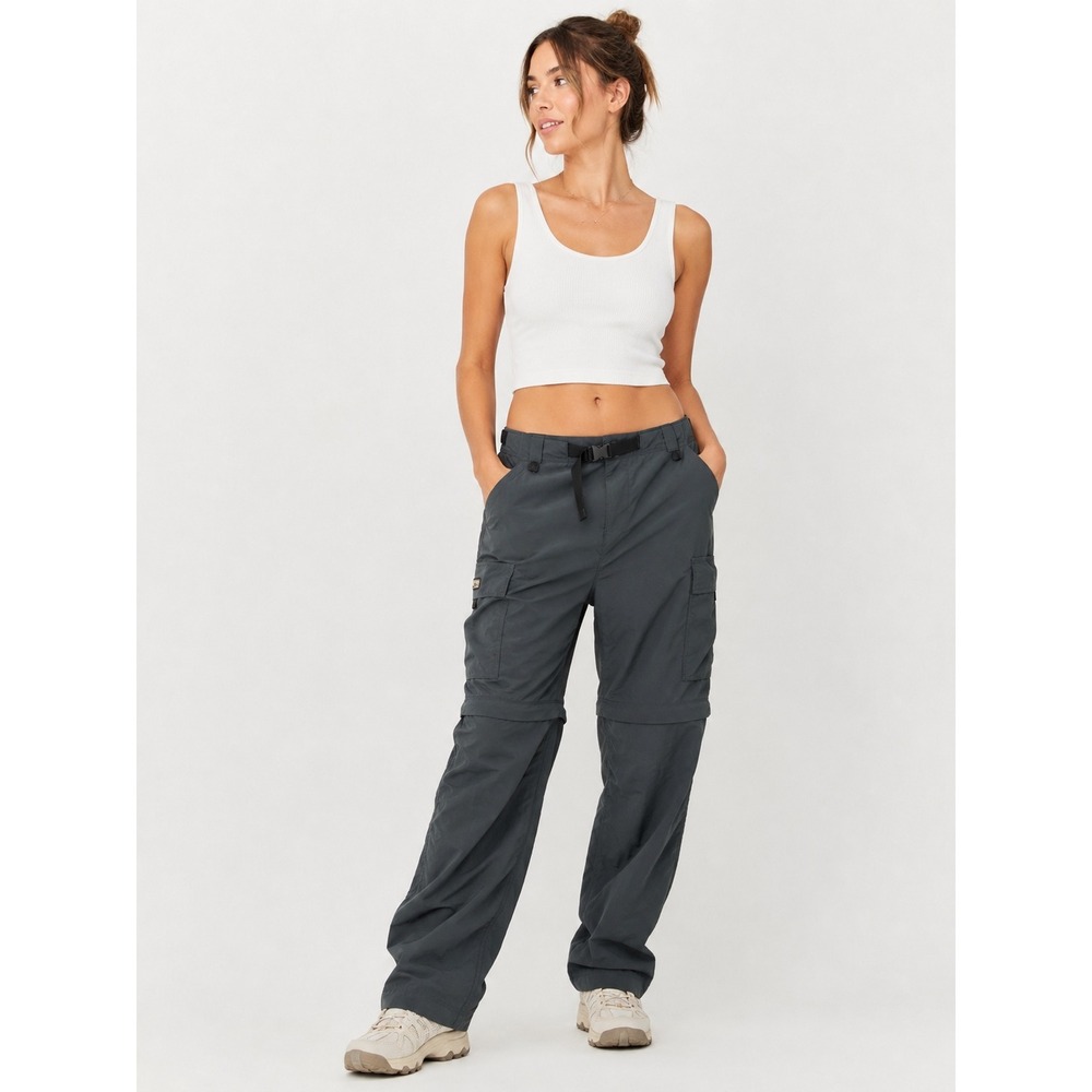 REI Convertible Cargo Pants 100% Nylon Grey UPF 50+ Hiking Gorpcore Womens 14